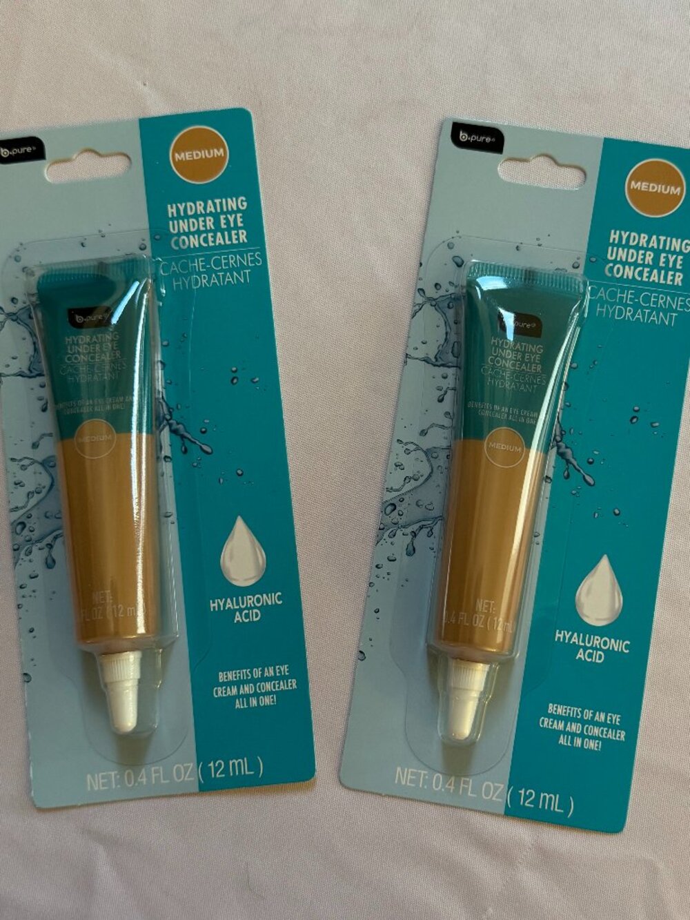 b pure Hydrating Under Eye Concealer, Hyaluronic Acid, Medium, Set of 2